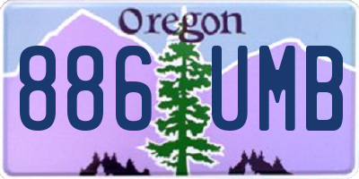 OR license plate 886UMB
