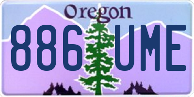 OR license plate 886UME