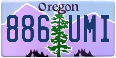 OR license plate 886UMI