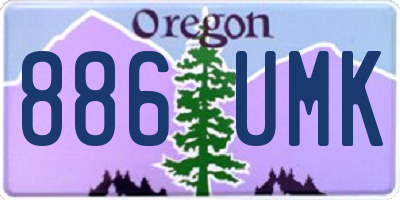 OR license plate 886UMK