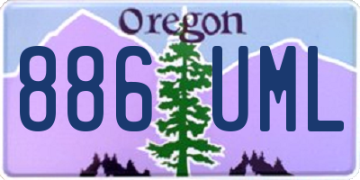 OR license plate 886UML