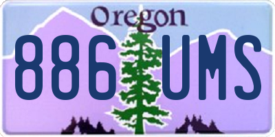 OR license plate 886UMS