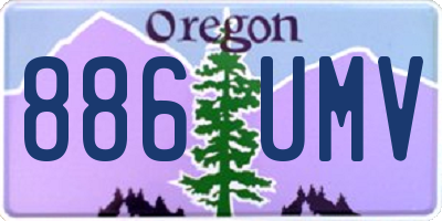 OR license plate 886UMV