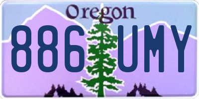 OR license plate 886UMY
