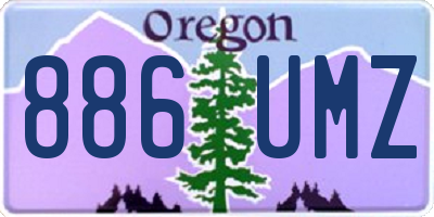 OR license plate 886UMZ