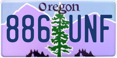 OR license plate 886UNF