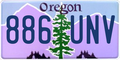 OR license plate 886UNV
