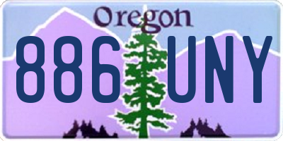 OR license plate 886UNY