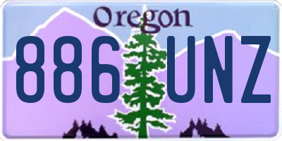 OR license plate 886UNZ