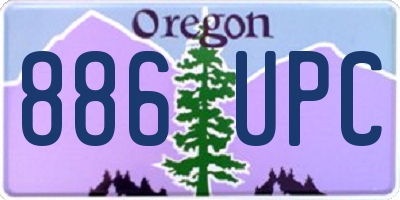 OR license plate 886UPC