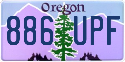OR license plate 886UPF