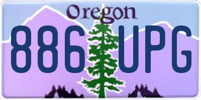 OR license plate 886UPG