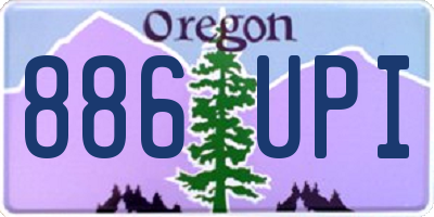 OR license plate 886UPI