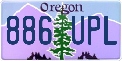 OR license plate 886UPL