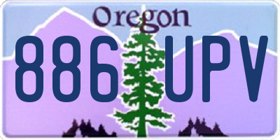 OR license plate 886UPV