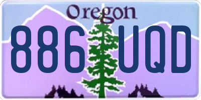 OR license plate 886UQD