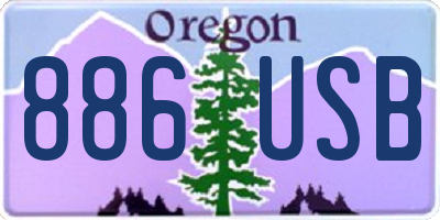 OR license plate 886USB