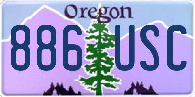 OR license plate 886USC