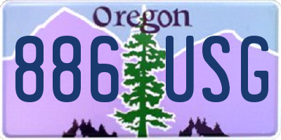 OR license plate 886USG