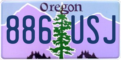 OR license plate 886USJ