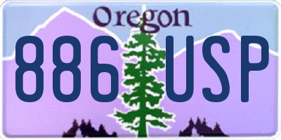 OR license plate 886USP