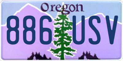 OR license plate 886USV