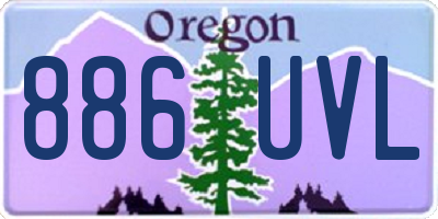 OR license plate 886UVL