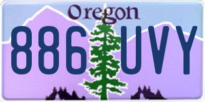 OR license plate 886UVY