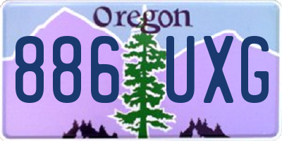 OR license plate 886UXG