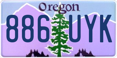 OR license plate 886UYK