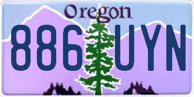 OR license plate 886UYN