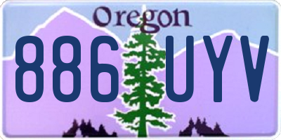OR license plate 886UYV