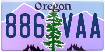 OR license plate 886VAA