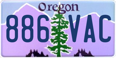 OR license plate 886VAC