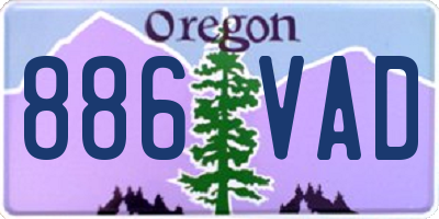 OR license plate 886VAD