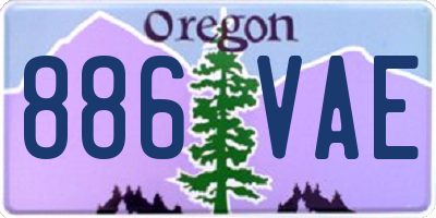 OR license plate 886VAE