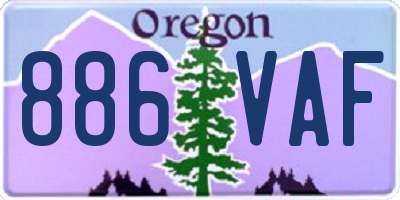 OR license plate 886VAF