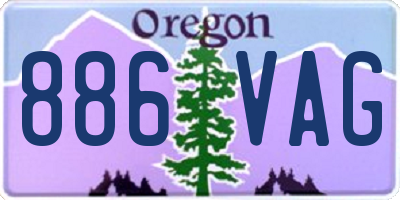 OR license plate 886VAG