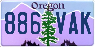 OR license plate 886VAK