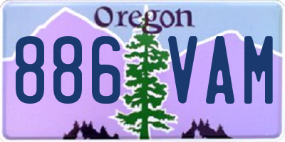 OR license plate 886VAM