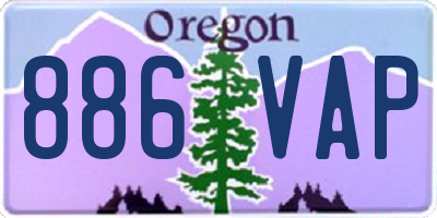 OR license plate 886VAP