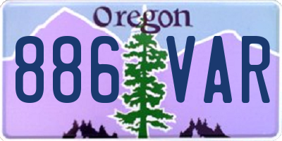 OR license plate 886VAR