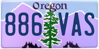 OR license plate 886VAS
