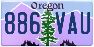 OR license plate 886VAU