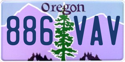 OR license plate 886VAV