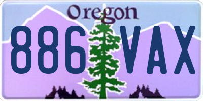 OR license plate 886VAX