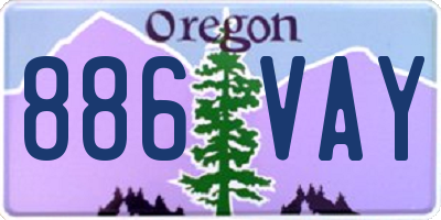 OR license plate 886VAY
