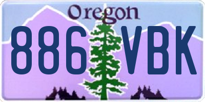 OR license plate 886VBK