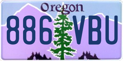 OR license plate 886VBU