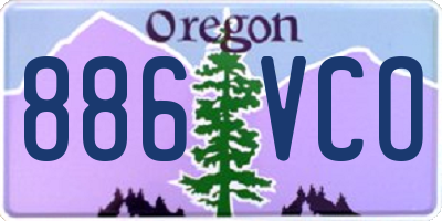 OR license plate 886VCO